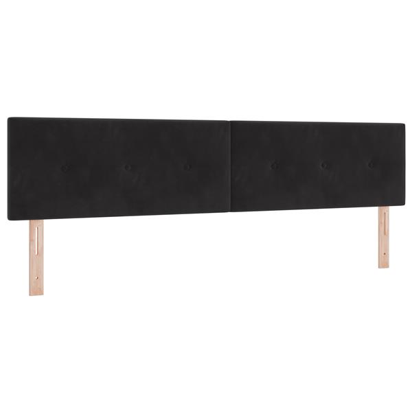 Grote foto vidaxl hoofdbord met knopen 200 cm fluweel zwart antiek en kunst stoelen en banken