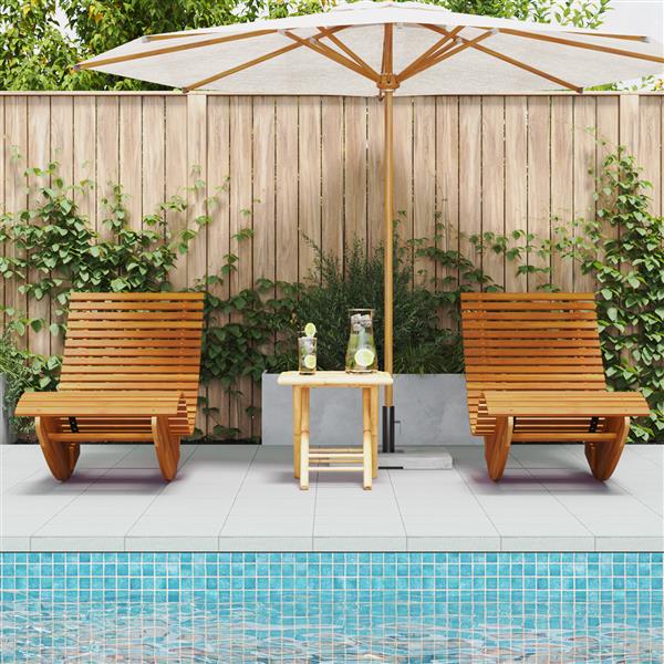 Grote foto vidaxl ligbedden 2 stk schommelend massief acaciahout tuin en terras tuinmeubelen