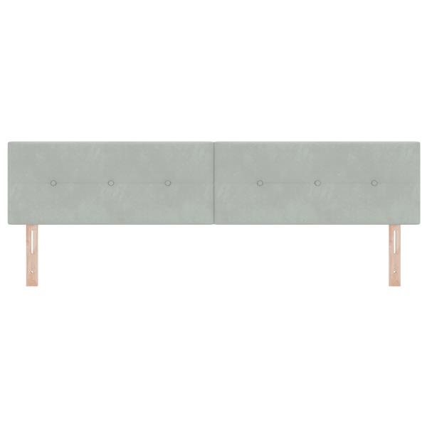 Grote foto vidaxl hoofdbord met knopen 200 cm fluweel lichtgrijs antiek en kunst stoelen en banken