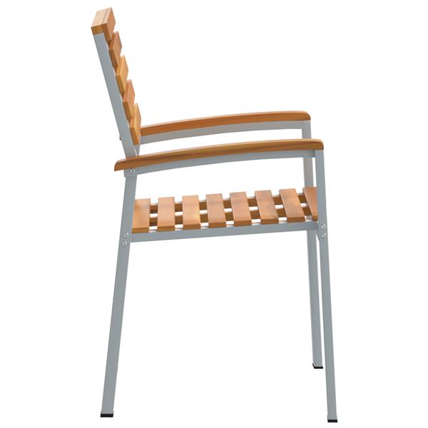 Grote foto vidaxl tuinstoelen 2 st massief acaciahout en staal grijs tuin en terras tuinmeubelen