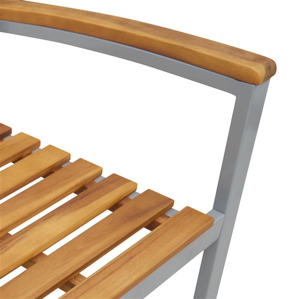 Grote foto vidaxl tuinstoelen 2 st massief acaciahout en staal grijs tuin en terras tuinmeubelen