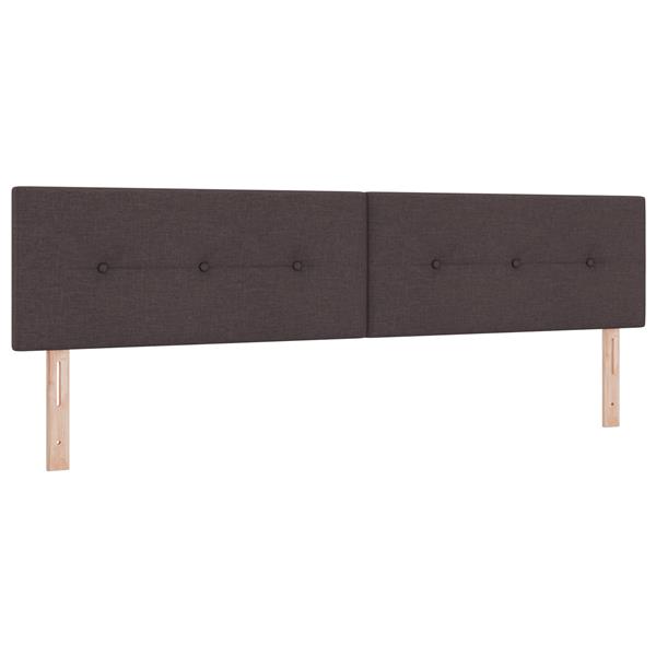 Grote foto vidaxl hoofdbord met knopen 200 cm stof donkerbruin antiek en kunst stoelen en banken