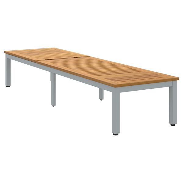 Grote foto vidaxl ligbed grijs 200x55x35 cm massief acaciahout tuin en terras tuinmeubelen