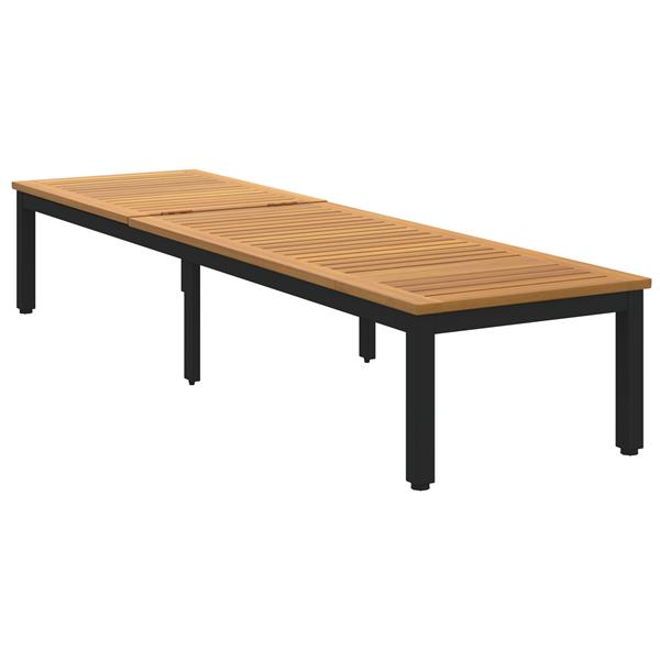 Grote foto vidaxl ligbed zwart 200x55x35 cm massief acaciahout tuin en terras tuinmeubelen