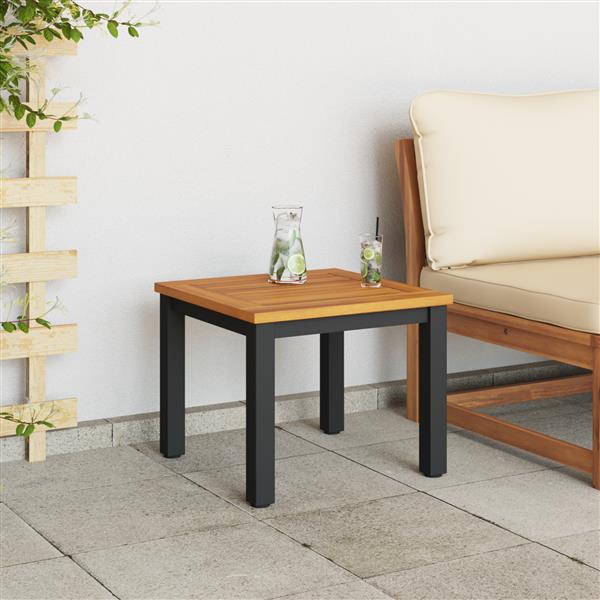 Grote foto vidaxl tuin bijzettafel 45x45x38 cm van massief acaciahout tuin en terras tuinmeubelen