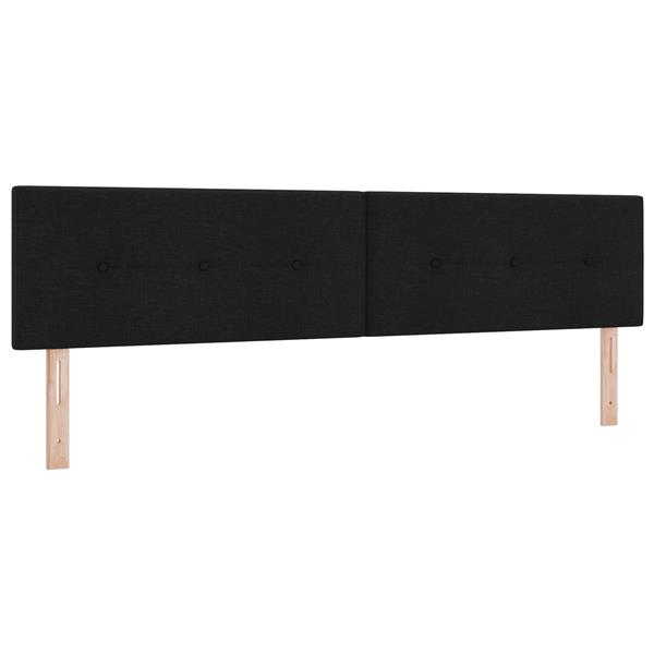 Grote foto vidaxl hoofdbord met knopen 200 cm stof zwart antiek en kunst stoelen en banken