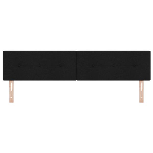 Grote foto vidaxl hoofdbord met knopen 200 cm stof zwart antiek en kunst stoelen en banken