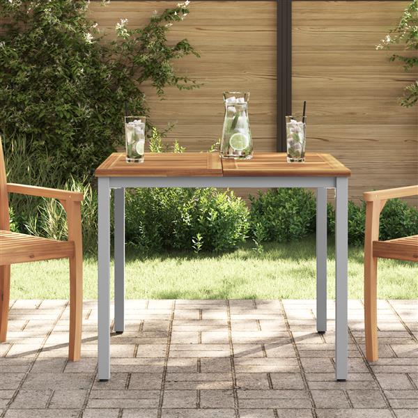 Grote foto vidaxl tuin tafel 90x90x75 cm van massief acacia hout en metaal tuin en terras tuinmeubelen