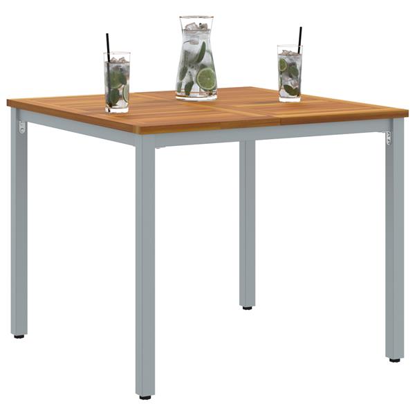 Grote foto vidaxl tuin tafel 90x90x75 cm van massief acacia hout en metaal tuin en terras tuinmeubelen