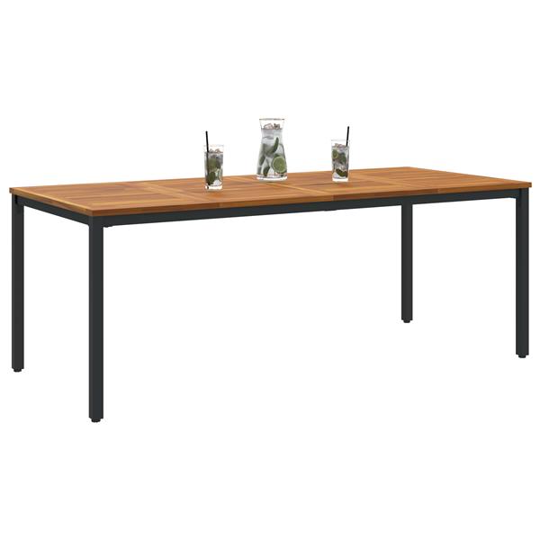 Grote foto vidaxl tuin tafel 200x90x75 cm van massief acaciahout en metaal tuin en terras tuinmeubelen