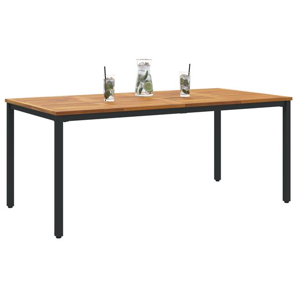 Grote foto vidaxl tuin tafel 180x90x75 cm van massief acacia hout en metaal tuin en terras tuinmeubelen