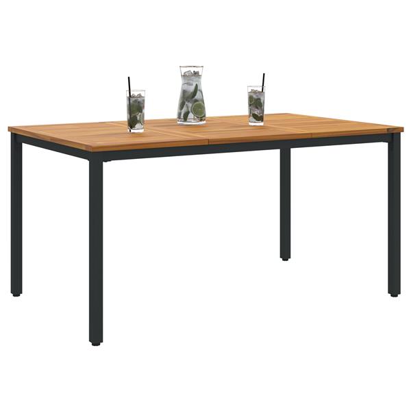 Grote foto vidaxl tuin tafel 150x90x75 cm van massief acaciahout en metaal tuin en terras tuinmeubelen