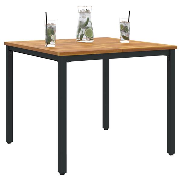 Grote foto vidaxl tuin tafel 90x90x75 cm van massief acaciahout en metaal tuin en terras tuinmeubelen