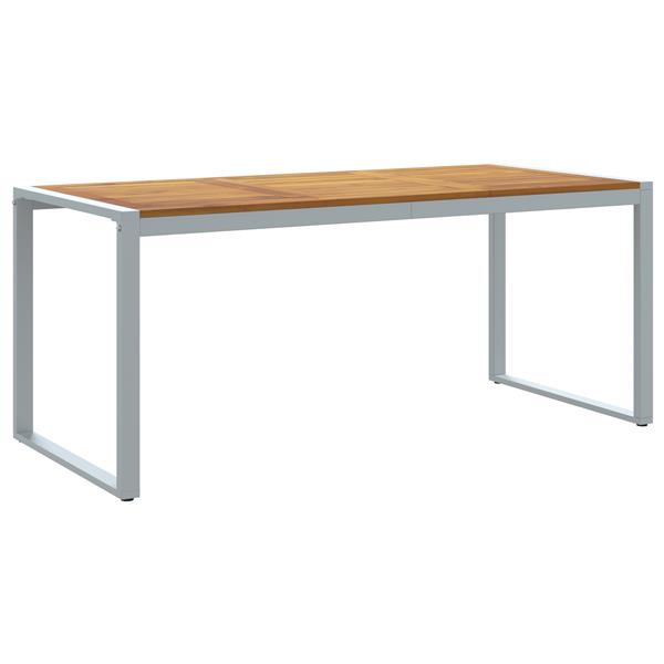 Grote foto vidaxl tuintafel 180x90x75 cm staal en massief acaciahout grijs tuin en terras tuinmeubelen