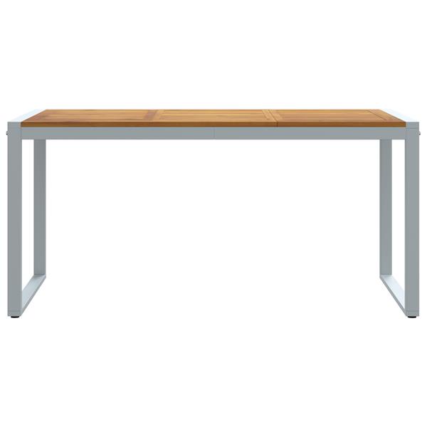 Grote foto vidaxl tuintafel 160x80x75 cm staal en massief acaciahout grijs tuin en terras tuinmeubelen