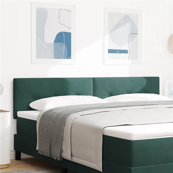Grote foto vidaxl hoofdbord met knopen 180 cm fluweel donkergroen antiek en kunst stoelen en banken