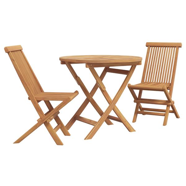 Grote foto vidaxl 3 delige opvouwbare tuin bistro set massief hout acacia tuin en terras tuinmeubelen