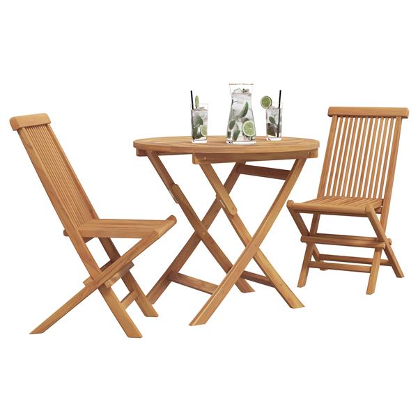 Grote foto vidaxl 3 delige opvouwbare tuin bistro set massief hout acacia tuin en terras tuinmeubelen