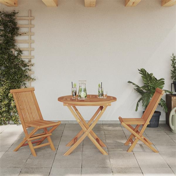 Grote foto vidaxl 3 delige opvouwbare tuin bistro set massief hout acacia tuin en terras tuinmeubelen