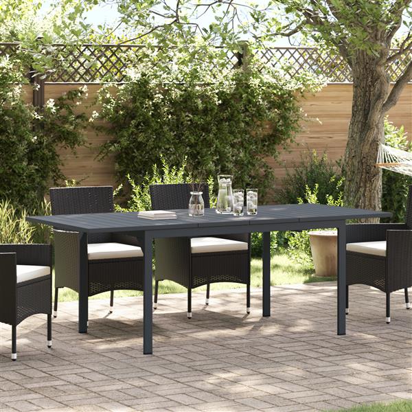 Grote foto vidaxl tafels 2 st uittrekbaar 210x90x73 cm aluminium donkergrijs tuin en terras tuinmeubelen