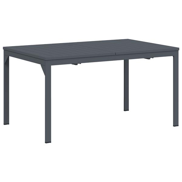 Grote foto vidaxl tafels 2 st uittrekbaar 210x90x73 cm aluminium donkergrijs tuin en terras tuinmeubelen