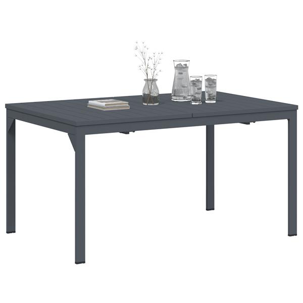 Grote foto vidaxl tafels 2 st uittrekbaar 210x90x73 cm aluminium donkergrijs tuin en terras tuinmeubelen