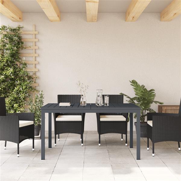 Grote foto vidaxl tafels 2 st uittrekbaar 210x90x73 cm aluminium donkergrijs tuin en terras tuinmeubelen