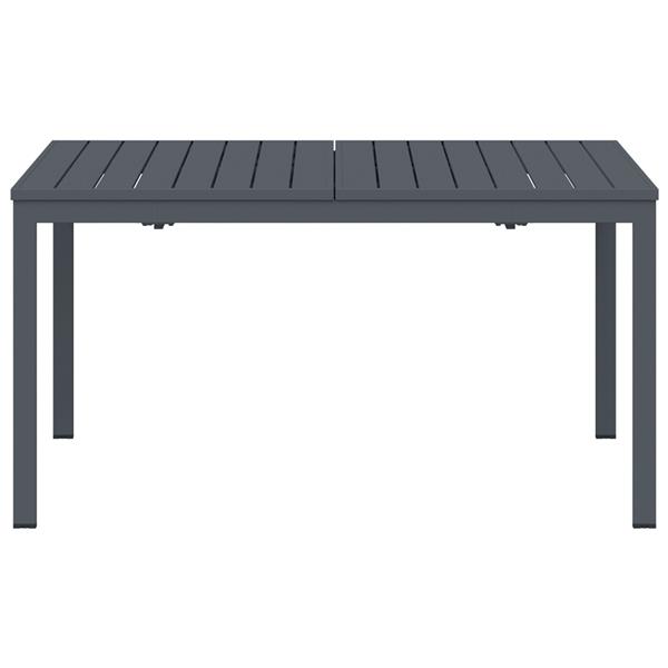 Grote foto vidaxl tafels 2 st uittrekbaar 210x90x73 cm aluminium donkergrijs tuin en terras tuinmeubelen