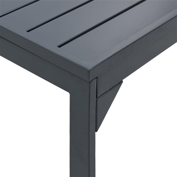Grote foto vidaxl tafels 2 st uittrekbaar 210x90x73 cm aluminium donkergrijs tuin en terras tuinmeubelen