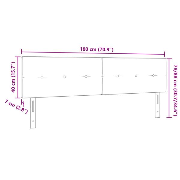 Grote foto vidaxl hoofdbord met knopen 180 cm fluweel lichtgrijs antiek en kunst stoelen en banken