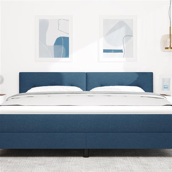 Grote foto vidaxl hoofdbord met knopen 180 cm stof blauw antiek en kunst stoelen en banken
