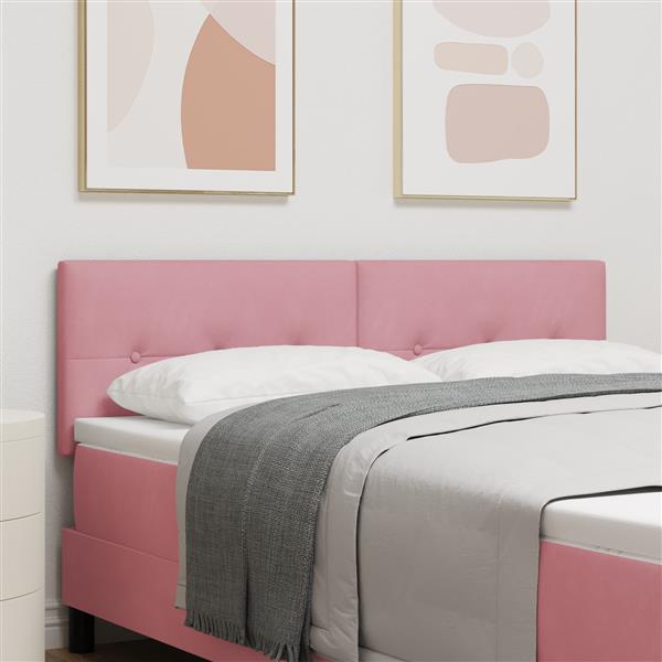Grote foto vidaxl hoofdbord met knopen 160 cm fluweel roze antiek en kunst stoelen en banken