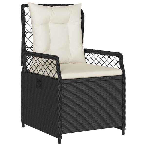 Grote foto vidaxl 3 delige tuin eettafel set zwart poly rattan tuin en terras tuinmeubelen