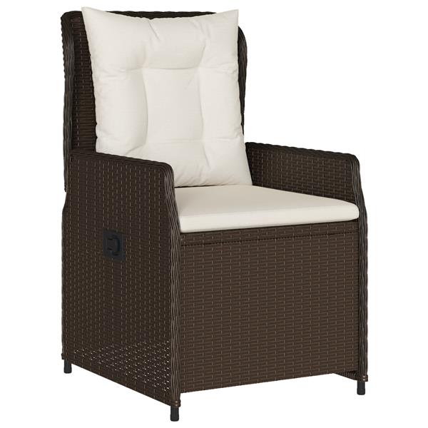 Grote foto vidaxl 3 delige tuinset bruin poly rattan tuin en terras tuinmeubelen