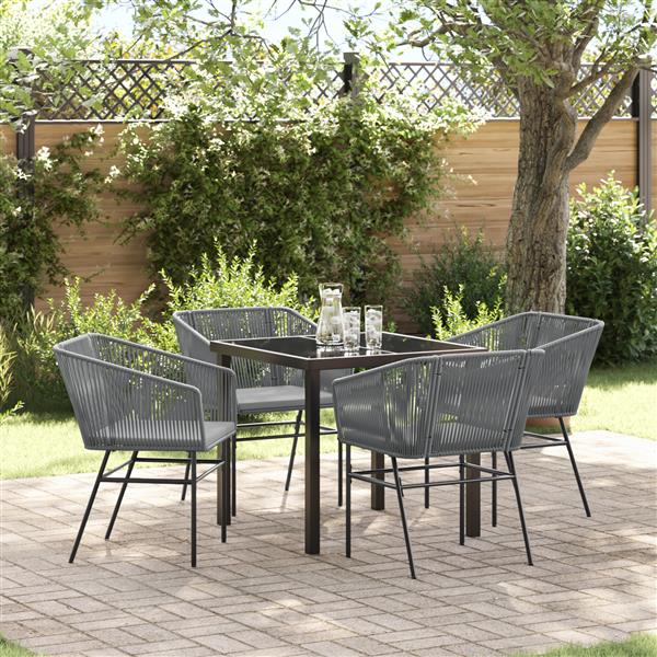 Grote foto vidaxl 5 delige tuinset met kussens van grijs poly rattan tuin en terras tuinmeubelen