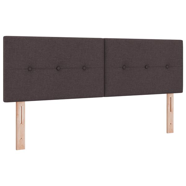 Grote foto vidaxl hoofdbord met knopen 160 cm stof donkerbruin antiek en kunst stoelen en banken