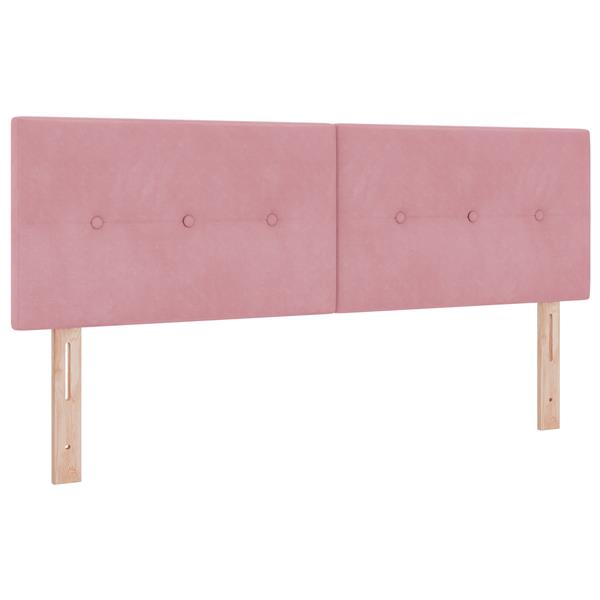 Grote foto vidaxl hoofdbord met knopen 140 cm fluweel roze antiek en kunst stoelen en banken