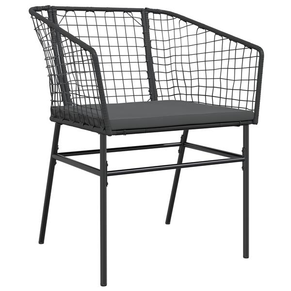 Grote foto vidaxl 5 delige tuinset met kussens in het zwart van poly rattan tuin en terras tuinmeubelen
