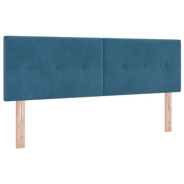 Grote foto vidaxl hoofdbord met knopen 140 cm fluweel donkerblauw antiek en kunst stoelen en banken