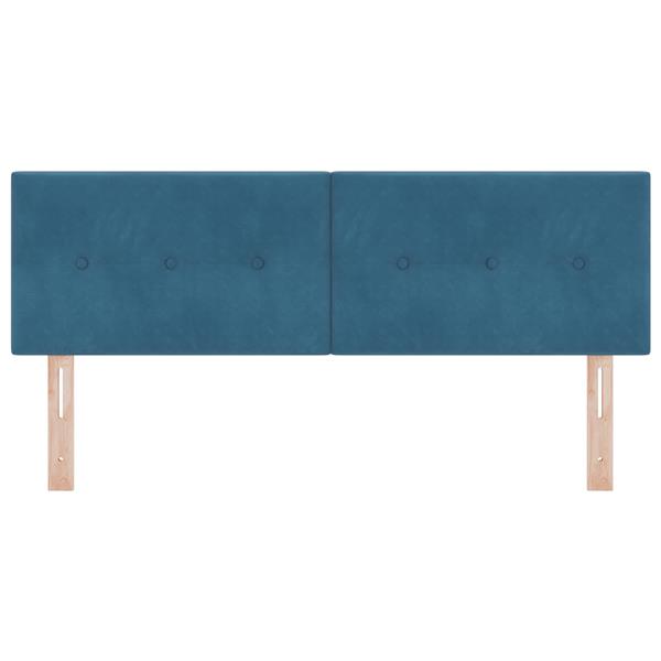 Grote foto vidaxl hoofdbord met knopen 140 cm fluweel donkerblauw antiek en kunst stoelen en banken