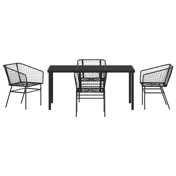 Grote foto vidaxl 5 delige tuinset zwart poly rattan tuin en terras tuinmeubelen
