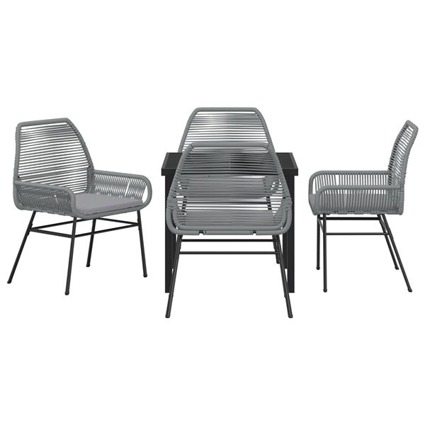 Grote foto vidaxl 5 delige tuinset met kussens grijs poly rattan tuin en terras tuinmeubelen