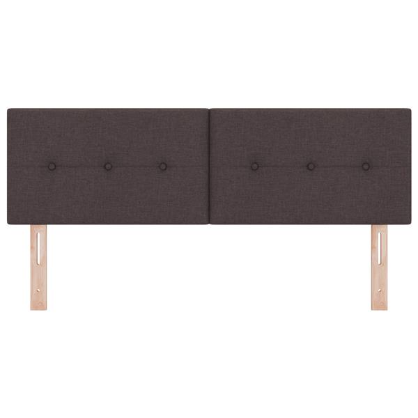 Grote foto vidaxl hoofdbord met knopen 140 cm stof donkerbruin antiek en kunst stoelen en banken