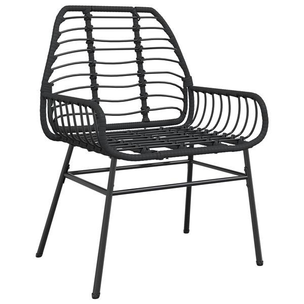 Grote foto vidaxl 5 delige tuinset met eettafel in zwart poly rattan tuin en terras tuinmeubelen