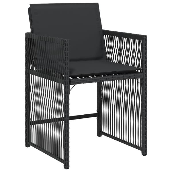 Grote foto vidaxl 5 delige tuinset met kussens zwart poly rattan tuin en terras tuinmeubelen