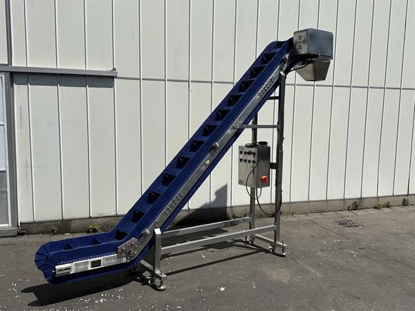 Grote foto opvoerband roestvrijstalen frame met pp modulair band doe het zelf en verbouw afvalverwerking