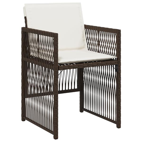 Grote foto vidaxl 5 delige tuinset met kussens poly rattan bruin tuin en terras tuinmeubelen