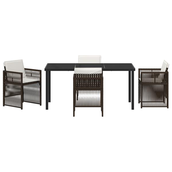 Grote foto vidaxl 5 delige tuinset met kussens poly rattan bruin tuin en terras tuinmeubelen