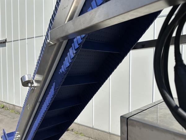 Grote foto opvoerband roestvrijstalen frame met pp modulair band doe het zelf en verbouw afvalverwerking
