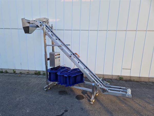Grote foto opvoerband roestvrijstalen frame met pp modulair band doe het zelf en verbouw afvalverwerking